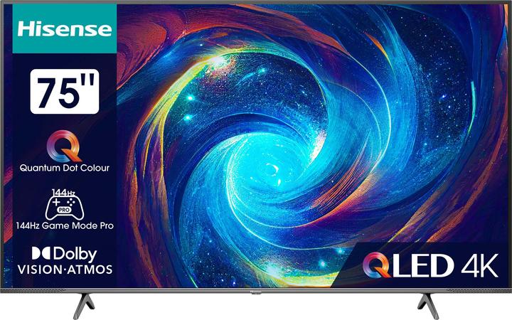 Produktbild Hisense TV 75E77KQ/Pro sw QLED-TV (74.41", QLED, 4K)