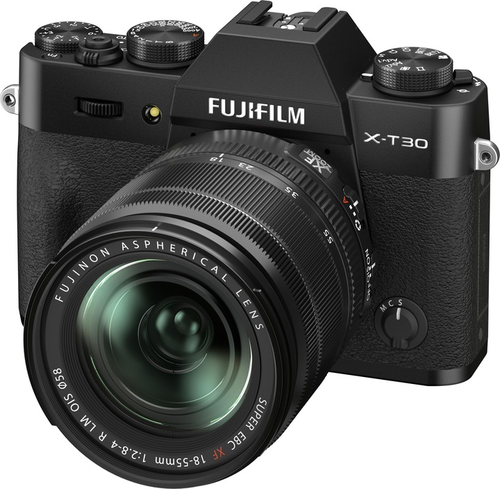 Actual product image Fujifilm X-T30 II + FUJINON XF 18-55mm F2.8-4 R LM OIS (Black) (18 - 55 mm, 26.10 Mpx, APS-C / DX)
