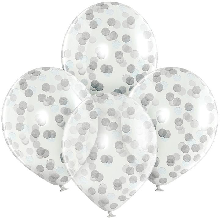 Produktbild Belbal Konfettiballons silber (4x)