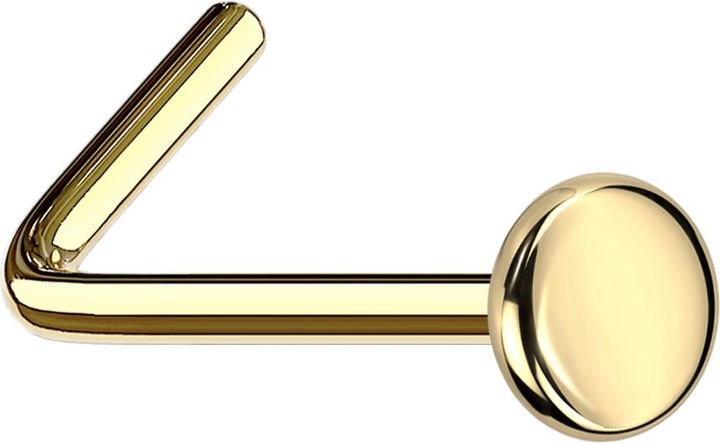 Produktbild Star Piercing Nasenstecker gewinkelt vergoldet mit Teller (ohne Messing, Titan G23)