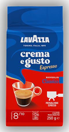 Lavazza – Crema e Gusto Classico – für Espressomaschine – Gemahlen (Torréfaction foncée, 250 g)