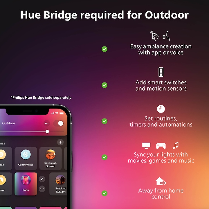 Immagine prodotto Philips Hue Ambiente bianco e colore Dymera (1020 lm, IP44)