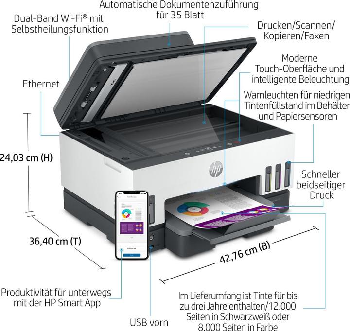 Image du produit HP Smart Tank 7605 All-In-One (Réservoir d'encre, Couleur)
