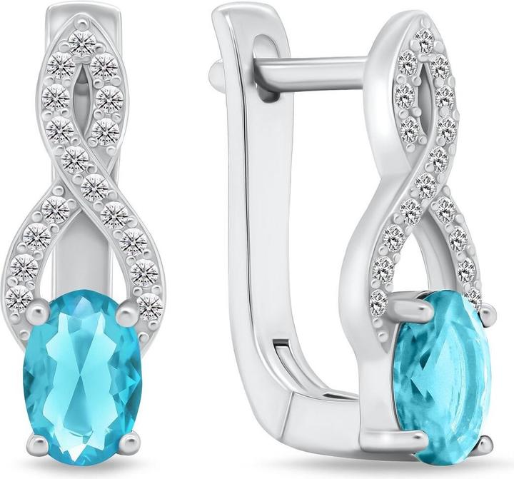 Immagine prodotto Brilio Argento - Incantevoli orecchini in argento con zirconi color acquamarina EA293AW