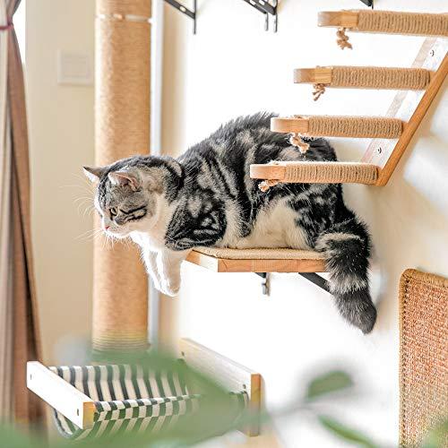 Produktbild Alopini Kletterwand Katzen, Katzenbett Wand aus 2cm starkem Vollgummiholz mit widerstandsfähiger (10 cm, Mehrfarbig)