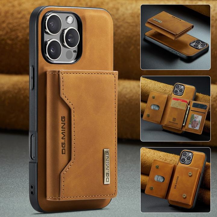 Produktbild Dg.Ming iPhone 15 Pro Max - Etui, Leder-Optik, Kartenfach & Magnetverschluss, Kamelbraun (Apple iPhone 15 Pro Max)