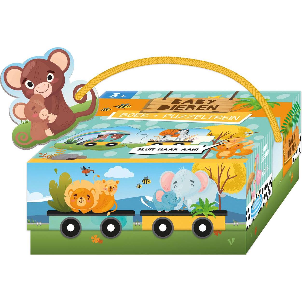 Lantaarn Publishers Buch- und Puzzle-Zug-Tierbabys