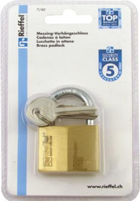 Actual product image Rieffel Padlock brass No. 7 SB