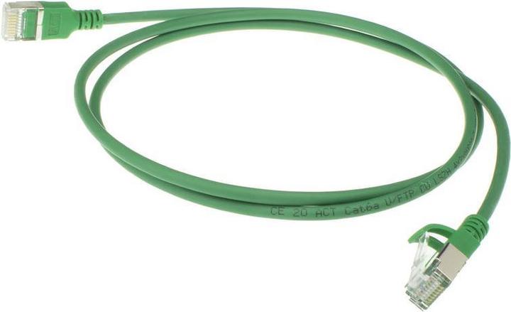 Produktbild ACT Green 7 meter LSZH U/FTP CAT6A datacenter slimline patch cable snagless with RJ45 connectors (U/FTP, CAT6a, 7 m)