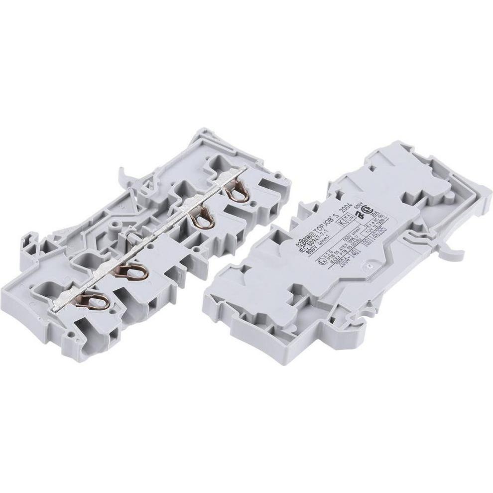 Wago Din Rail Terminal 4 X 4 Mm2 Grey (Vari), Accessori di elettronica + Alloggiamento, Grigio