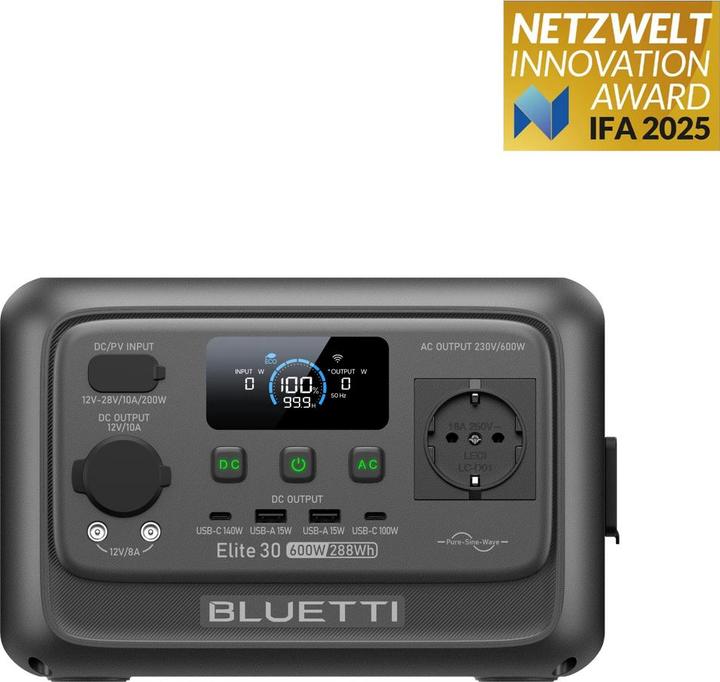 Produktbild Bluetti Power Station Elite 30 V2 (288 Wh, 5.54 kg)