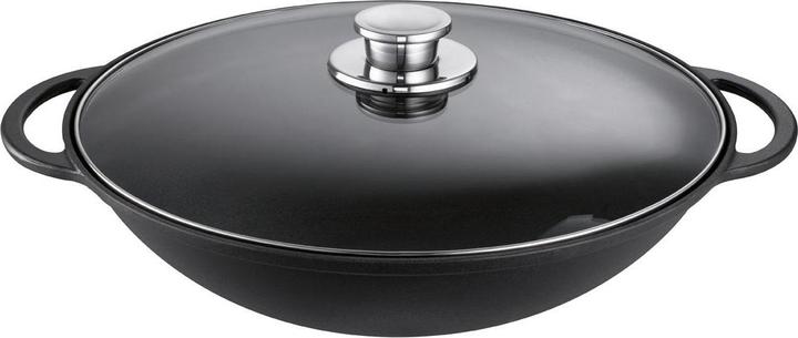 Produktbild Schulte-Ufer Gusseisen Wok Rustika 36 cm (36 cm, Wok Pfanne, Gusseisen, Emaille)