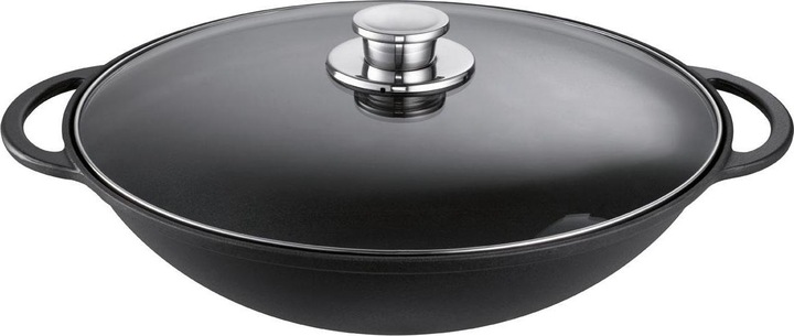 Produktbild Schulte-Ufer Gusseisen Wok Rustika 36 cm (40 cm, Wok Pfanne, Gusseisen, Emaille)