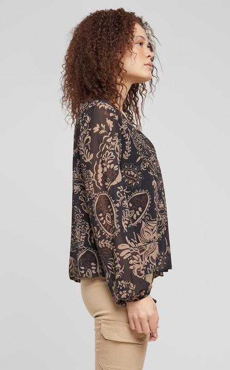 Produktbild Cloud 5ive Cloud5ive Damen Chiffon Bluse mit All Over Ornament Print (XS)