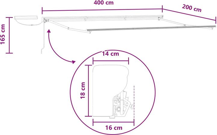 Produktbild vidaXL Elektrische ausziehbare Markise (2 m)