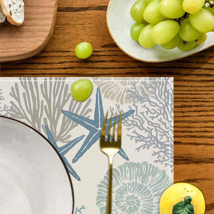 Produktbild Alopini Leinen Serviette rechteckig bedruckte Tischset Home Küche Esszimmer Dekorative Tischsets