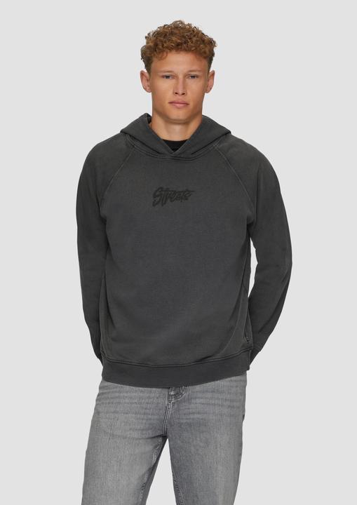Produktbild S.Oliver Sweatshirt Gewaschener Hoodie mit Frontdruck (L)