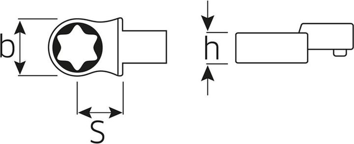 Productafbeelding Stahlwille Inbrenggereedschap 732TX/10 E 6 Breedte over vlakke delen E6 9 x 12 mm Chroomgelegeerd staal