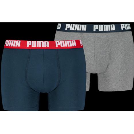 Puma, Herren, Unterhosen, Men Everyday Basic Boxer 2p, Blau, Grau, (M)