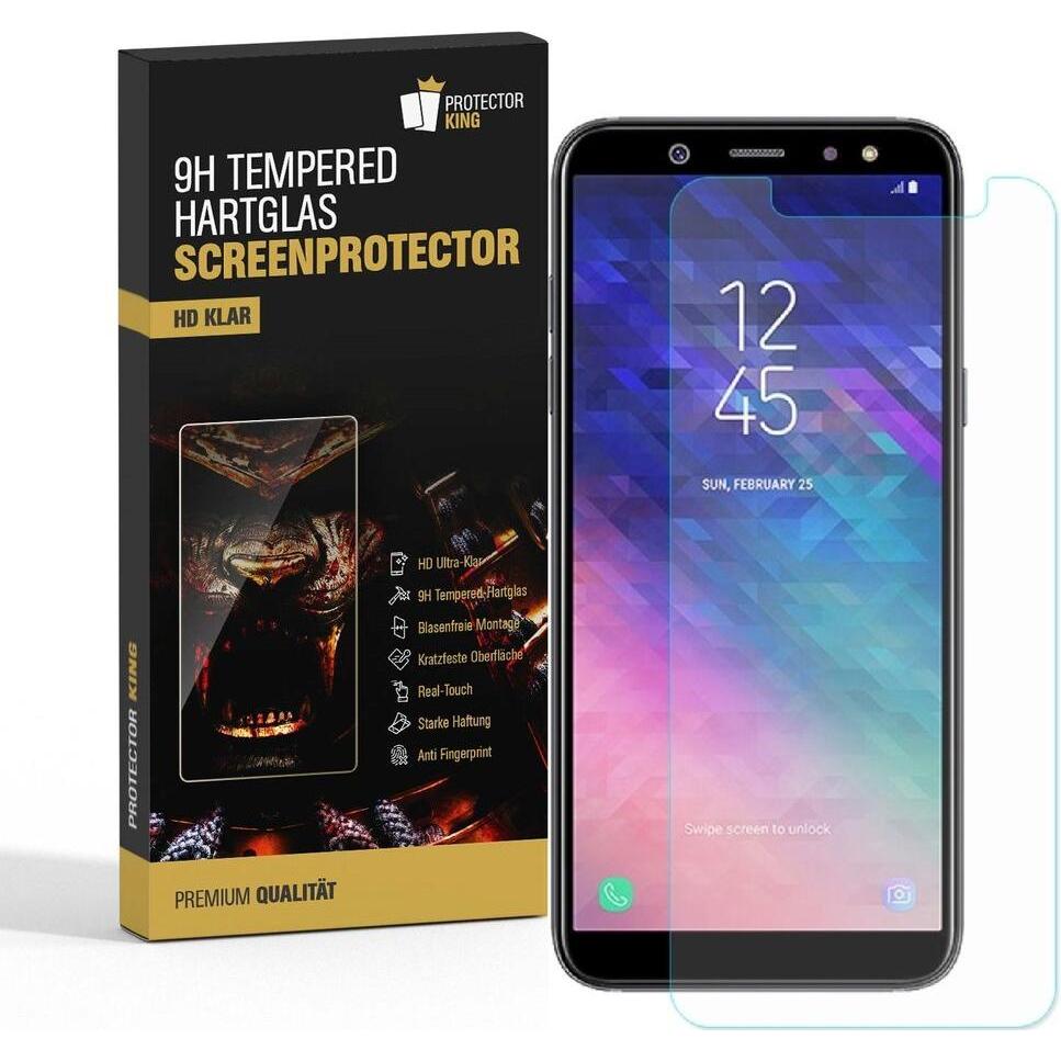 Protectorking 2x 3D A++ echtes Tempered 9H Panzerhartglas KLAR (2 Stück, Samsung Galaxy A6), Smartphone Schutzfolie