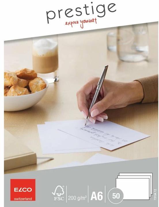 Elco Cartes d'écriture Prestige (A6, 200 g/m², 50 x)