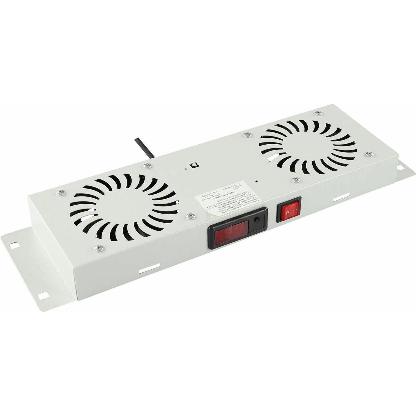 Lanview 2 Fans, Digital Thermostat, Serverschrank Zubehör, Weiss