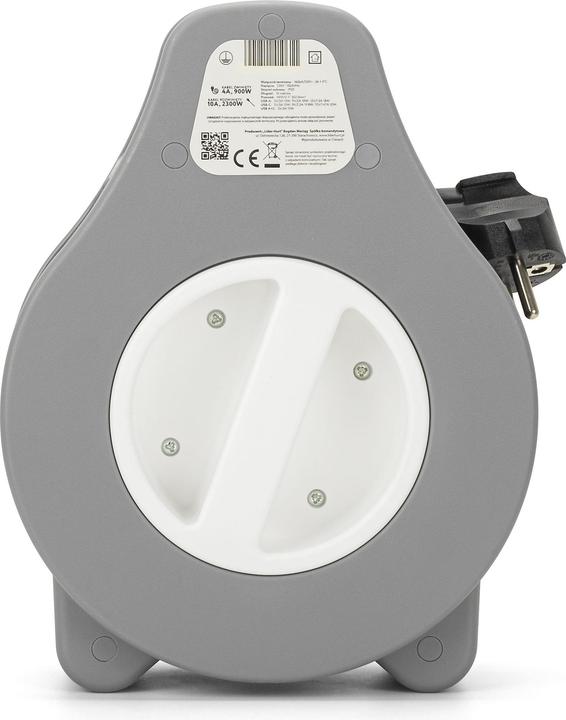 Actual product image Montiss Montis Przedłużacz bębnowy z bezpiecznikiem termicznym 2-gniazdowy z USB-A + USB-C 10m MT188-10 (2x, USB-A, USB-C, 10 m)