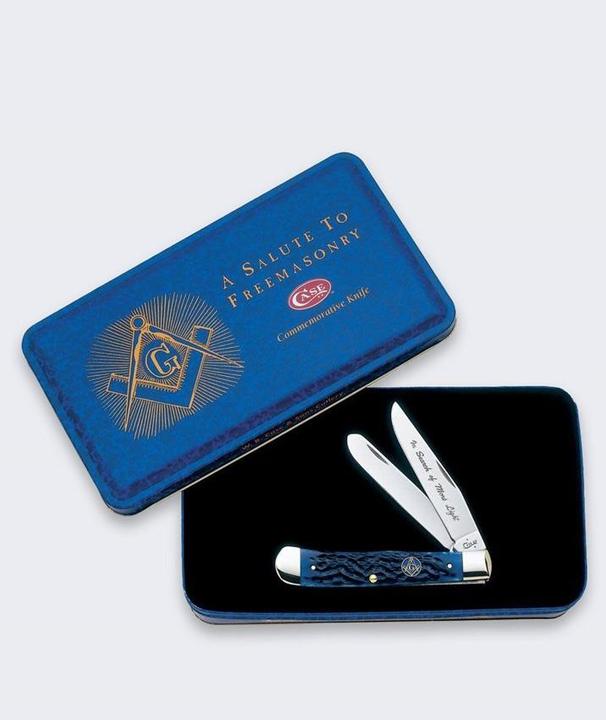 Case Masonic Trapper Taschenmesser SS Blue Bone
