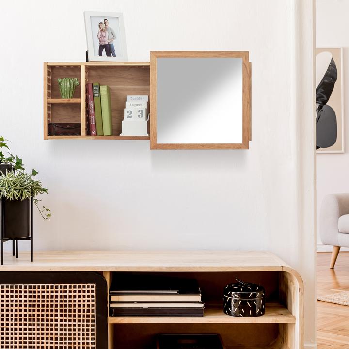 Actual product image Relaxdays Shelf with mirror (80 x 17 x 30 cm)