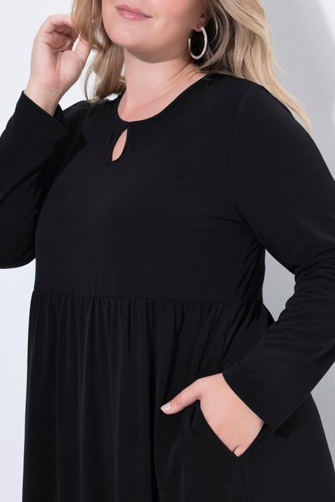 Immagine prodotto Ulla Popken Maxi abito dal taglio svasato con tasche, scollo a girocollo e maniche lunghe (46, 48)