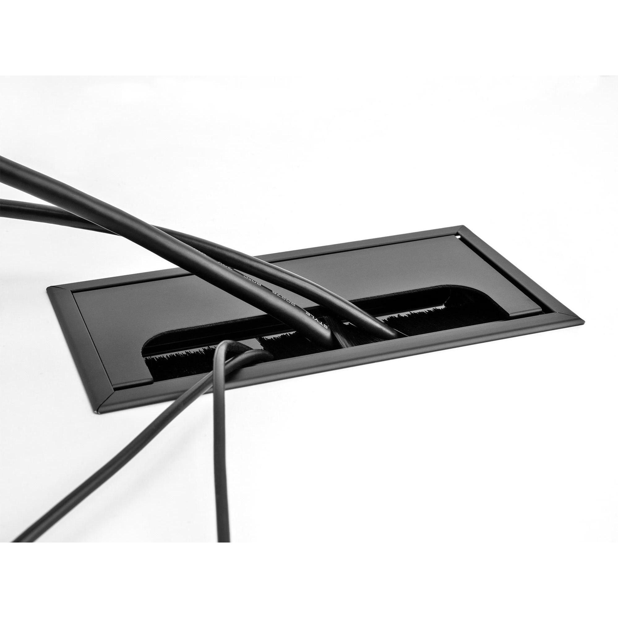Thumbnail - Delock, Kabelschutz + Kabelführung, Kabeldurchführung für Tischeinbau mit Bürste 300 x 80 x 28 mm schwarz (Kabeldurchlas...