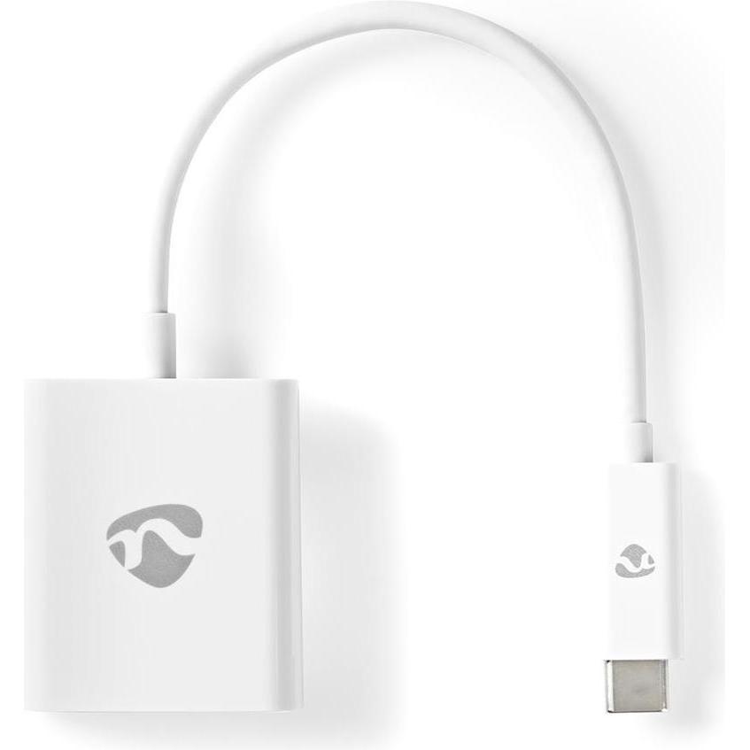 Nedis USB Adapter USB 3.2 Gen 1 USB-CT Male VGA Female 5 Gbps 0.20 m Round Nickel Plated PVC White P (USB, 20 cm), Data ...
