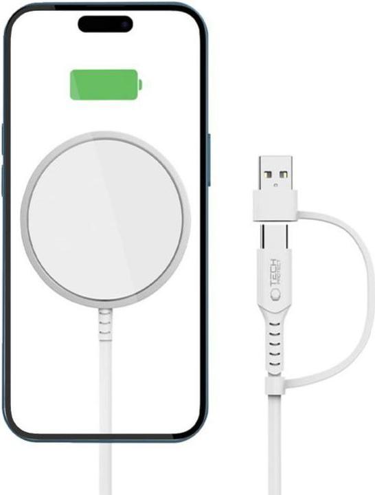 Produktbild Tech-Protect QI15W-A44 Magnetic Wireless Charger with MagSafe - White (15 W)