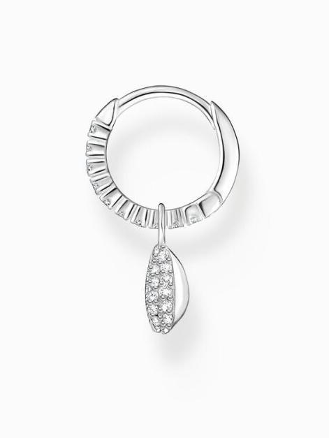 Produktbild Thomas Sabo Einzel Creole mit Weissen Steinen und Muschel Silber (925er Silber)