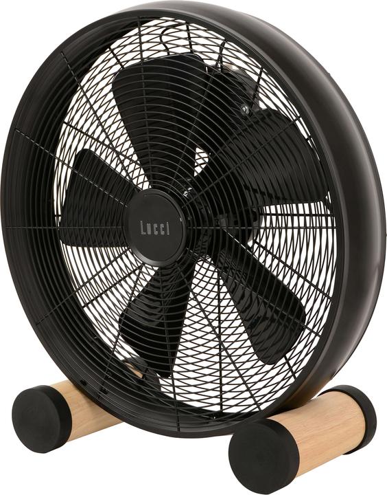 EMZ Brasseur d'air design avec pieds en bois, h x l x p 480 x 460 x 190 mm, noir. (53 dB)