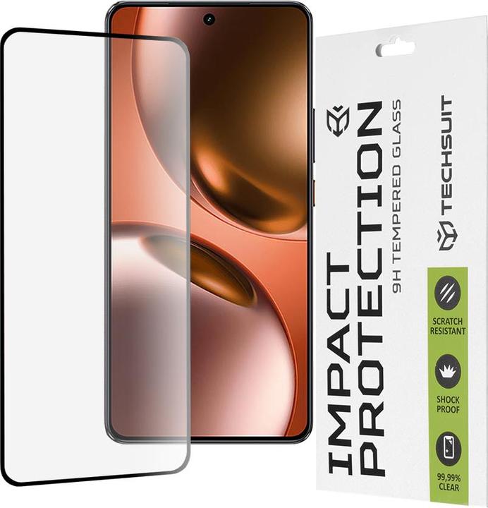 Techsuit - 111D Full Cover / Full Glue Glass - Realme GT 7 - Black (1 Stück, Realme GT7)