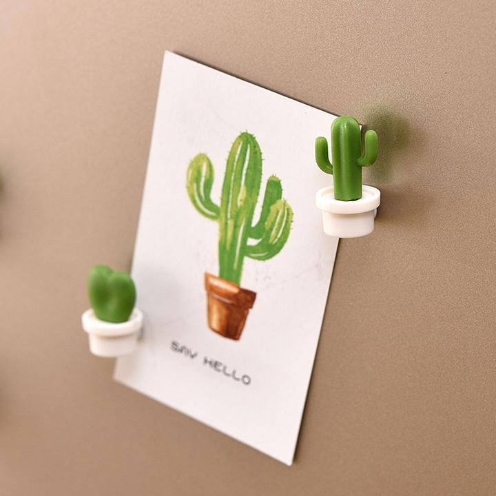 Produktbild König Design 6er Set Magnete Kühlschrank Set Küche Pinnwand Memowand Magnet Holder Kaktus (6 x)