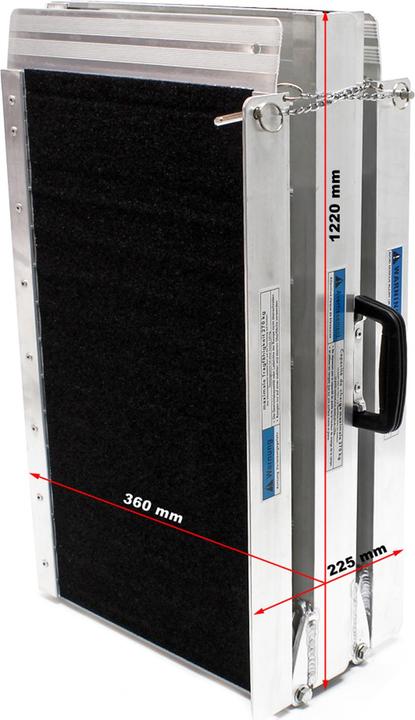 Produktbild Wiltec Rollstuhlrampe 2x faltbar 244cm 270kg rutschfest Rollirampe Alu Rollstuhl