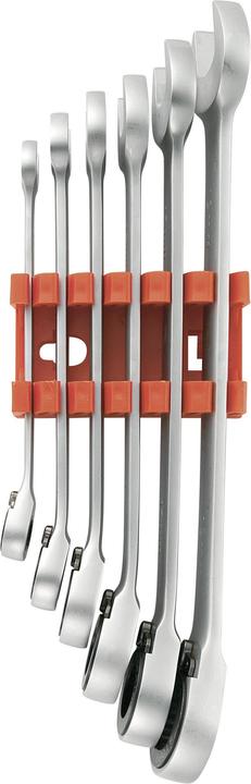 Toolcraft Jeu de clés à fourche/cliquet réversibles 6pcs (10 mm, 13 mm, 15 mm, 17 mm, 19 mm, 8 mm)