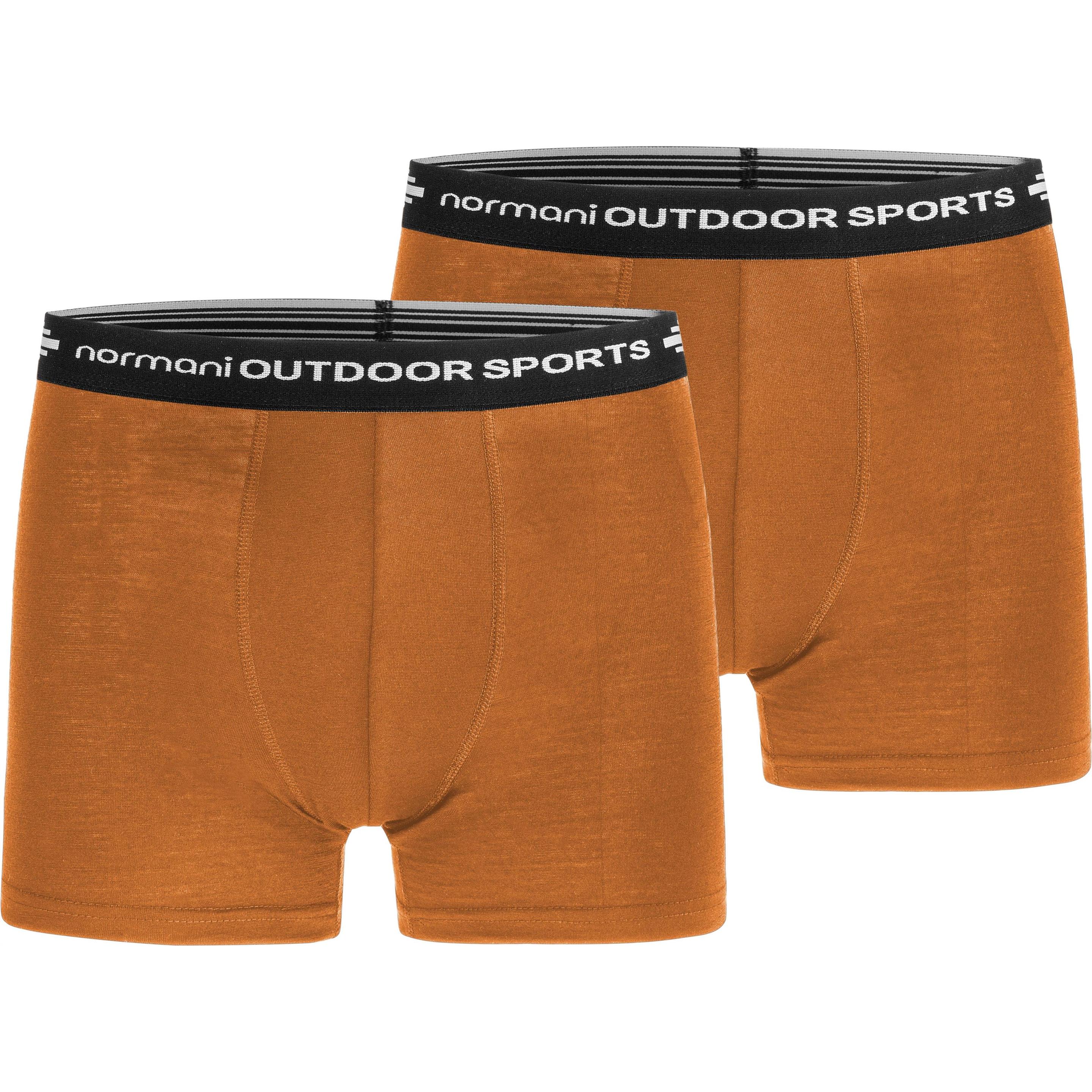 Normani, Herren, Unterhosen, 2er Pack Herren Merino Boxershorts Unterhose - 7692, Orange, (S, 2er Pack)
