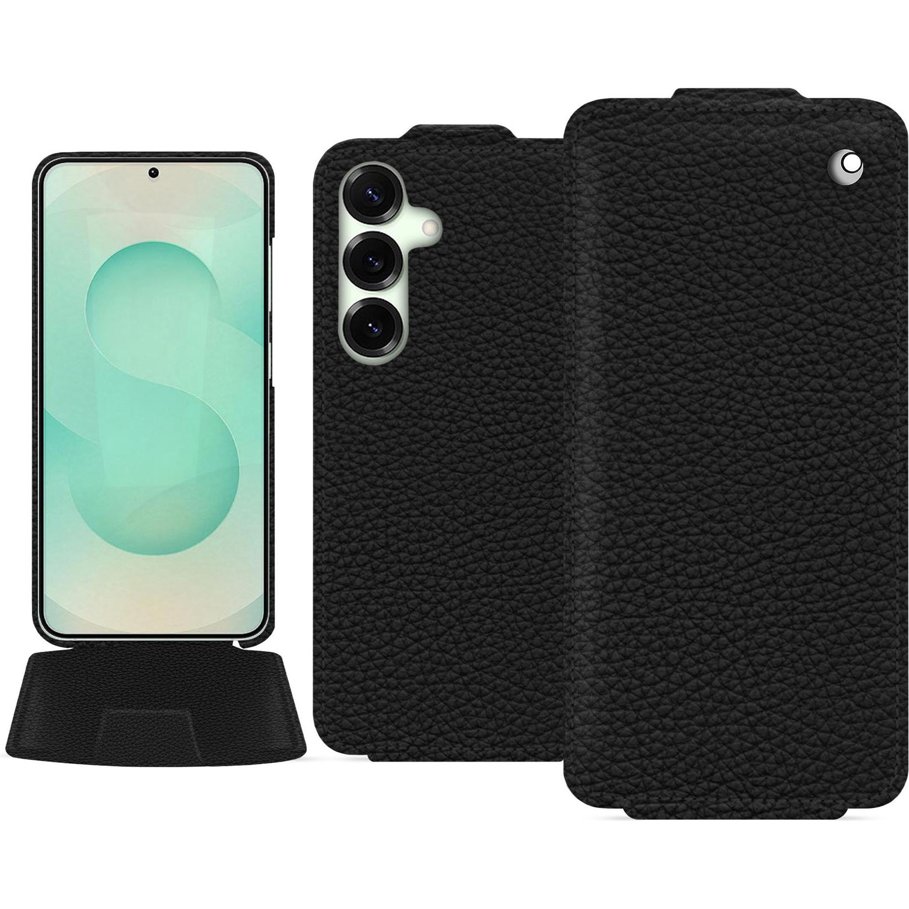Noreve Lederschutzhülle vertikal (Samsung Galaxy S25+), Smartphone Hülle, Schwarz