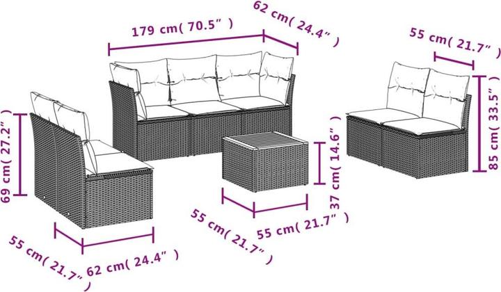 Produktbild vidaXL Garten Sofagarnitur