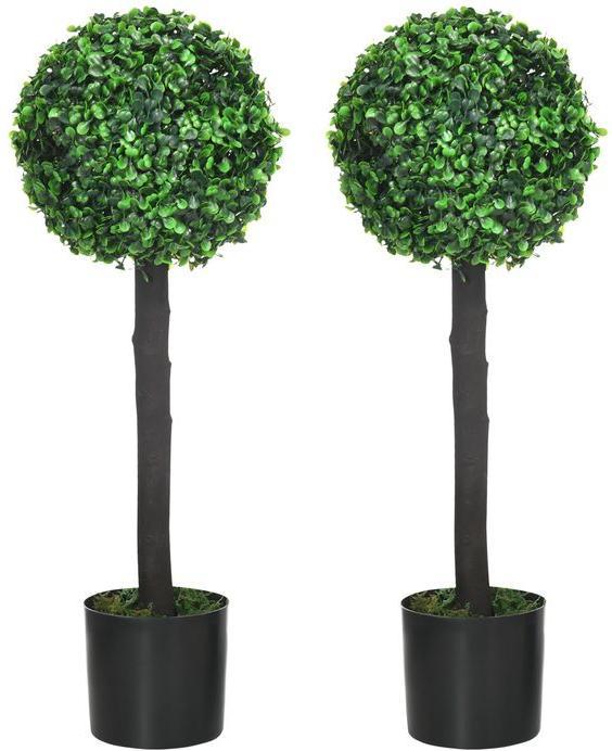 Image du produit Swisshandel24 Plantes artificielles, lot de 2 plantes d'intérieur résistantes aux UV, buis de 60 cm, plante (60 cm)