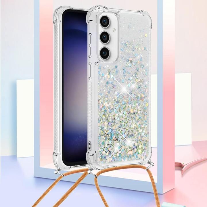 Immagine prodotto Cover-Discount Galaxy S23 FE - Cover glitterata con cordino rosa (Samsung Galaxy S23 FE)