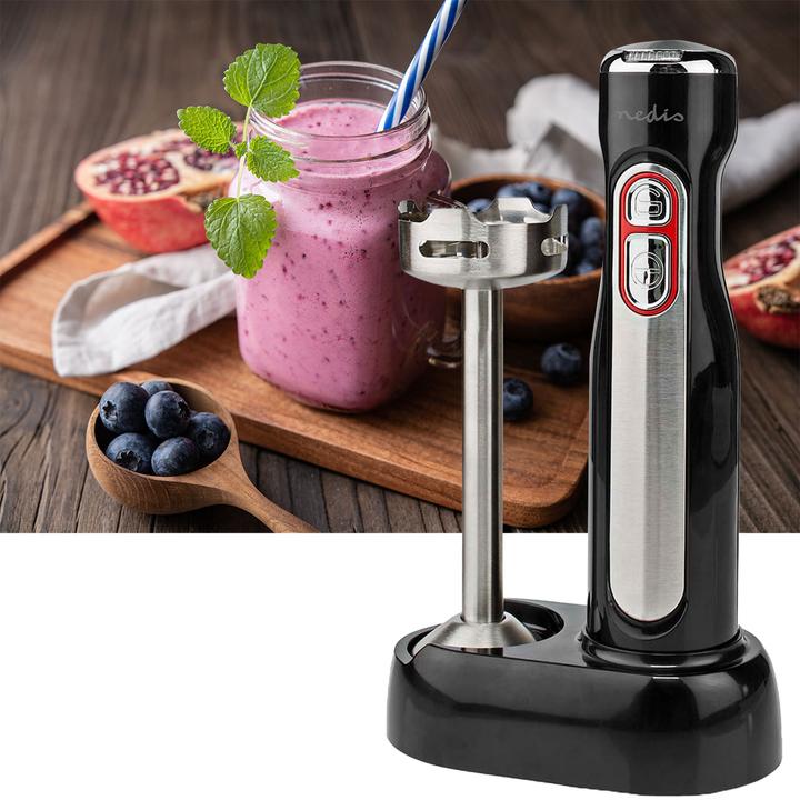 Produktbild Nedis Stabmixer 100 W Geschindigkeitseinstellung: 1-Speed Schwarz / Silber
