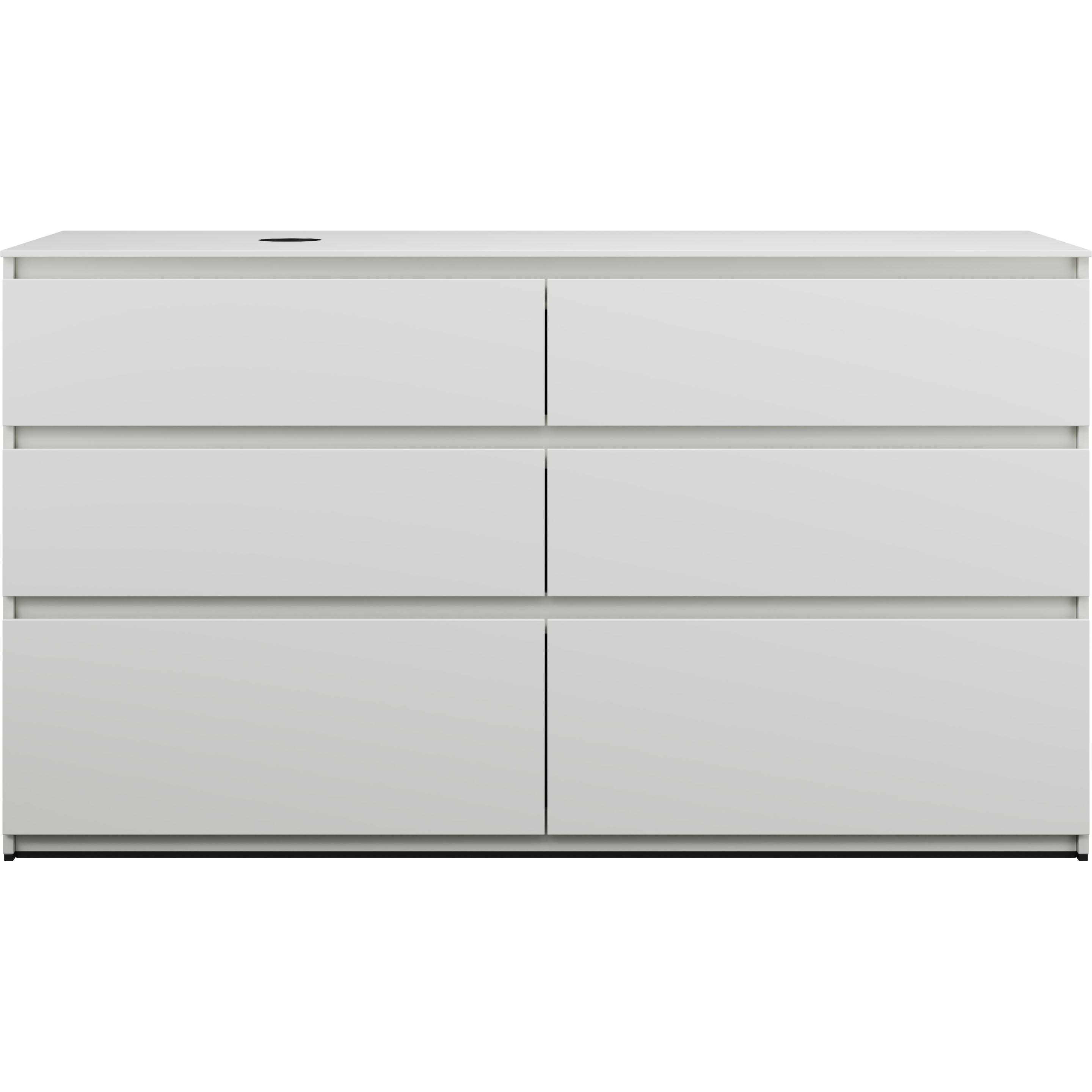 burgbad, Waschbeckenunterschrank, Lin20 Waschtischunterschrank inklusive Konsolenplatte,Beckenausschnitt links, 6 Auszüg...