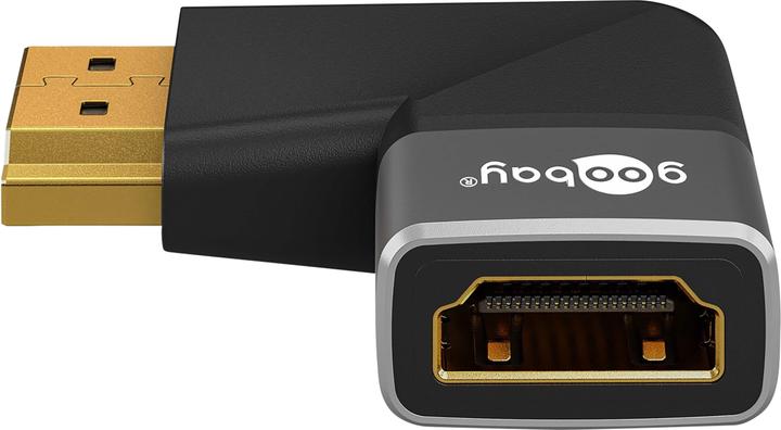 Actual product image Goobay HDMI angle adapter 270° horizontal, 8K @ 60 Hz, gold-plated