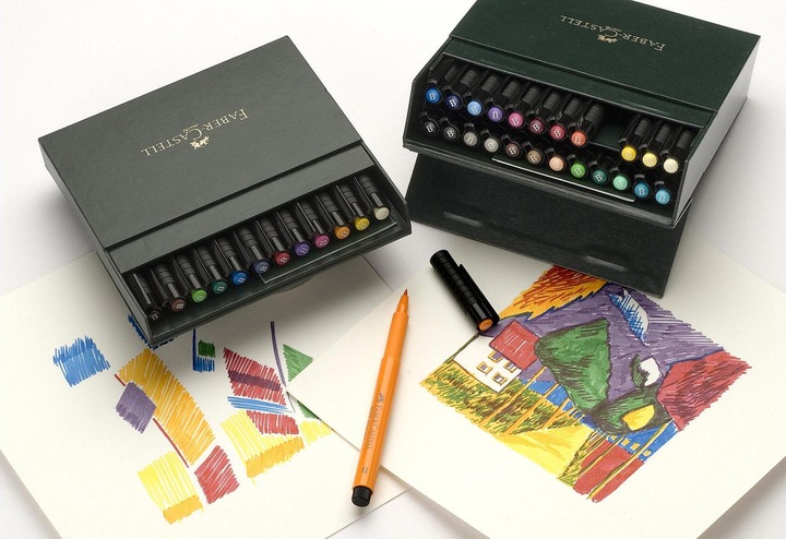 Actual product image Faber-Castell PITT Artist Pen Case Basic (Multicoloured, Basic, 6 x)
