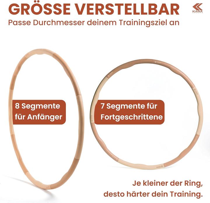 Immagine prodotto Kiana sports Hula Hoop Reifen für Erwachsene (100 cm, 1200 g)