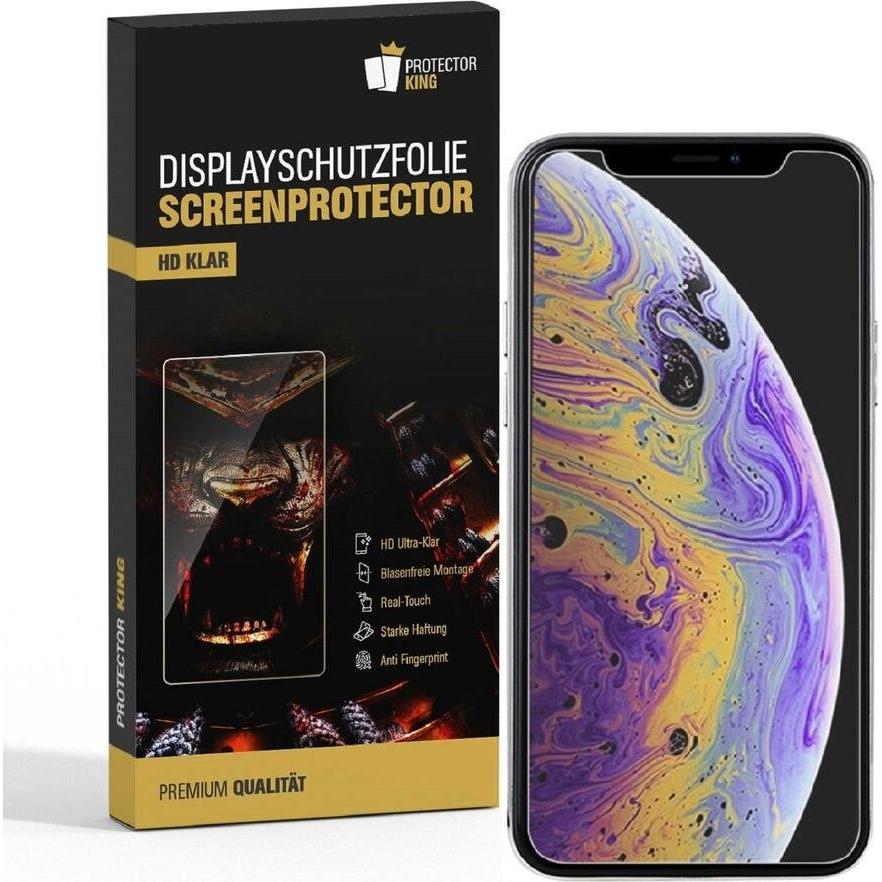 Protectorking 4x Premium Displayschutzfolie 3D KLAR (1 Stück, Apple iPhone XS Max), Smartphone Schutzfolie